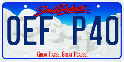 SD license plate 0EFP40