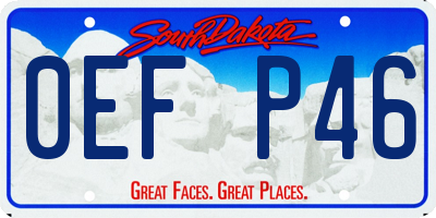 SD license plate 0EFP46