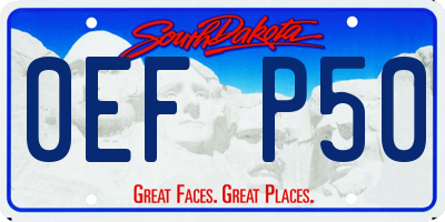 SD license plate 0EFP50
