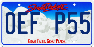 SD license plate 0EFP55
