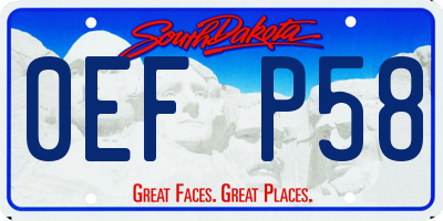 SD license plate 0EFP58