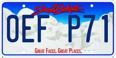 SD license plate 0EFP71