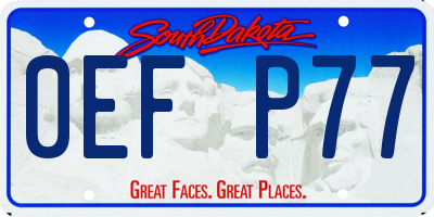 SD license plate 0EFP77