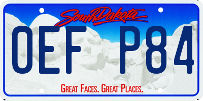 SD license plate 0EFP84