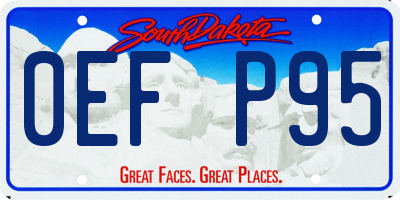 SD license plate 0EFP95