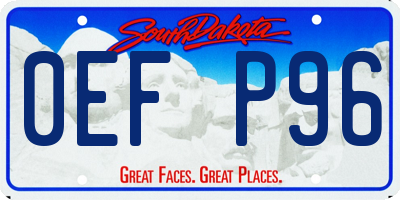 SD license plate 0EFP96