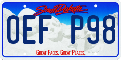 SD license plate 0EFP98