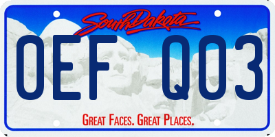SD license plate 0EFQ03