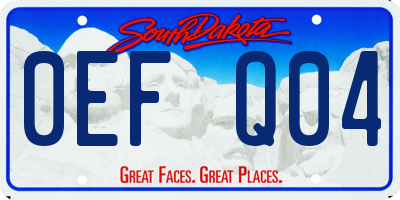 SD license plate 0EFQ04