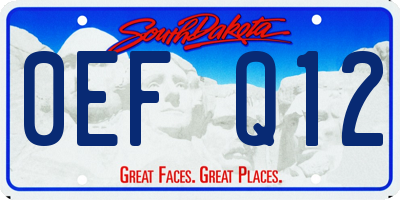 SD license plate 0EFQ12