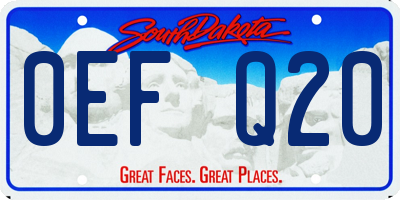 SD license plate 0EFQ20