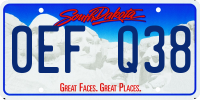 SD license plate 0EFQ38
