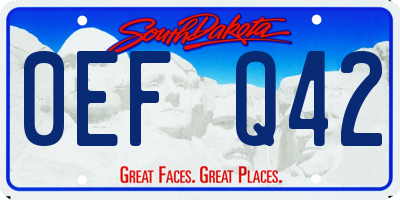 SD license plate 0EFQ42