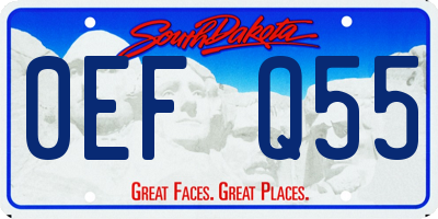 SD license plate 0EFQ55