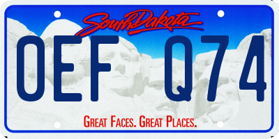 SD license plate 0EFQ74