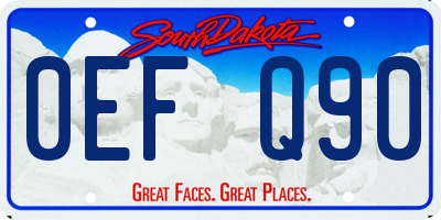 SD license plate 0EFQ90