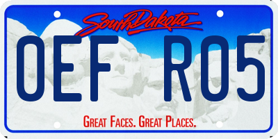 SD license plate 0EFR05