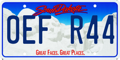 SD license plate 0EFR44