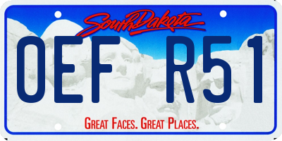 SD license plate 0EFR51