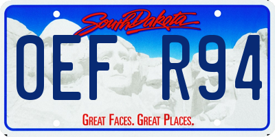 SD license plate 0EFR94