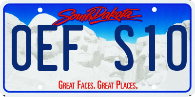 SD license plate 0EFS10