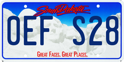 SD license plate 0EFS28