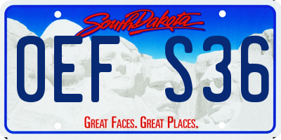 SD license plate 0EFS36