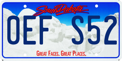 SD license plate 0EFS52