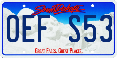 SD license plate 0EFS53