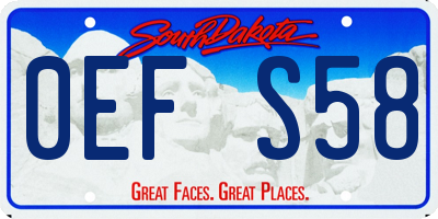 SD license plate 0EFS58
