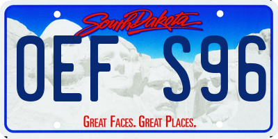 SD license plate 0EFS96