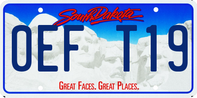 SD license plate 0EFT19