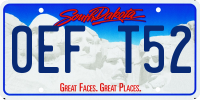 SD license plate 0EFT52