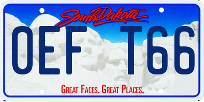 SD license plate 0EFT66