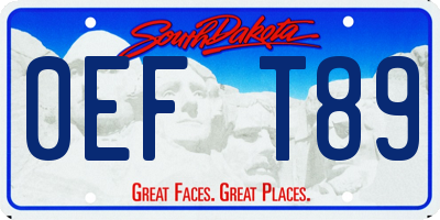 SD license plate 0EFT89