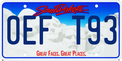 SD license plate 0EFT93