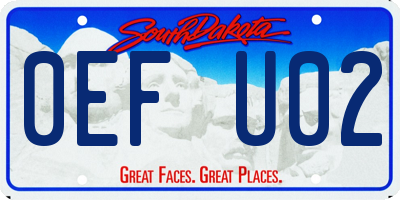 SD license plate 0EFU02