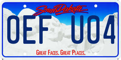 SD license plate 0EFU04