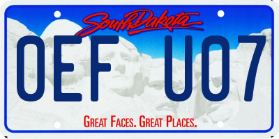 SD license plate 0EFU07