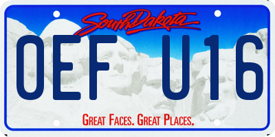 SD license plate 0EFU16