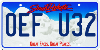 SD license plate 0EFU32