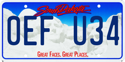 SD license plate 0EFU34