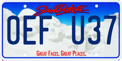 SD license plate 0EFU37