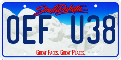 SD license plate 0EFU38