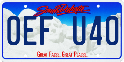 SD license plate 0EFU40