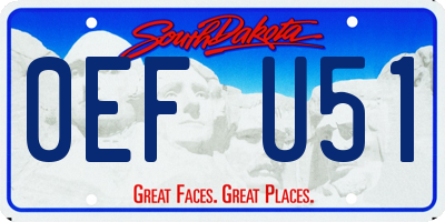 SD license plate 0EFU51