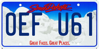 SD license plate 0EFU61