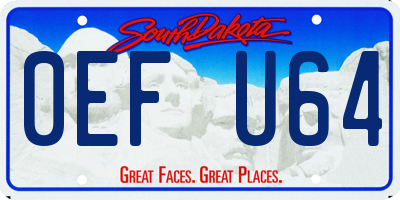 SD license plate 0EFU64
