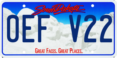SD license plate 0EFV22