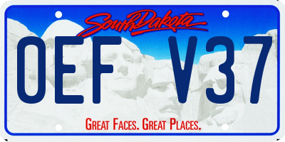 SD license plate 0EFV37